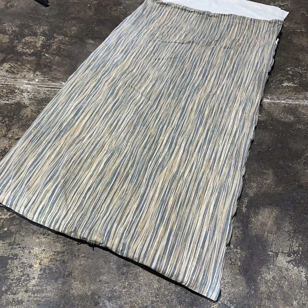 RV Superbag TWIN Sleeping Bag Blue Gray with cream sheets